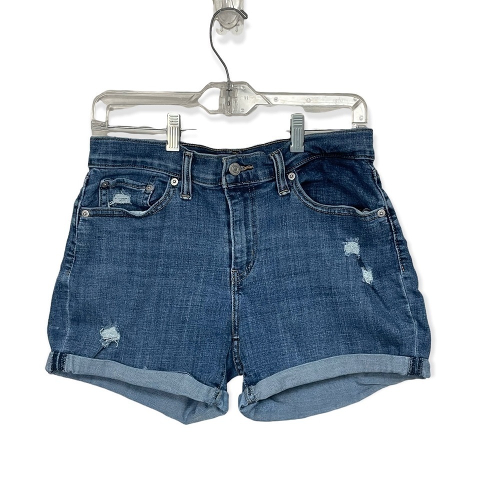 Levi's Mid Length Denim Shorts Rolled Cuff Size 29